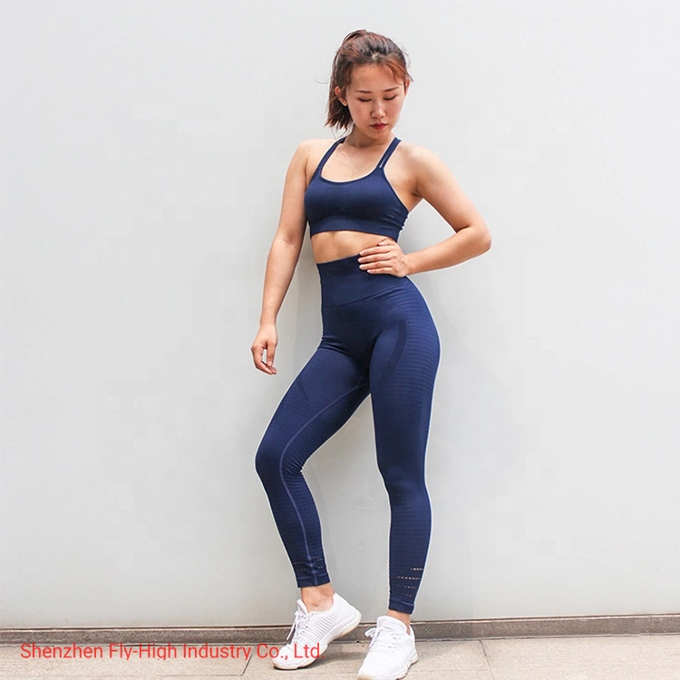 Ready to Ship Seamless Yoga Set Sports Suit Women 2 Piece Outfit