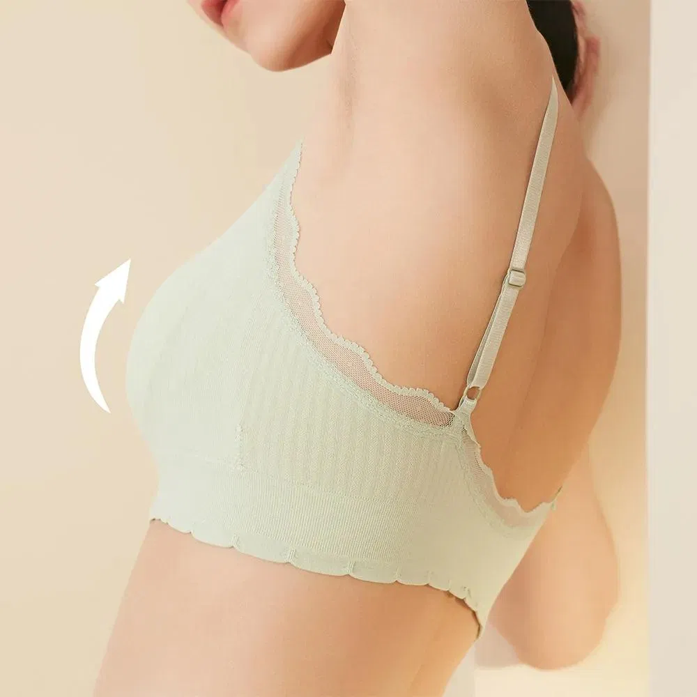 Seaweed Soft Cup Women Sexy and Comfortable Seamless and Wireless Solid Color Bra