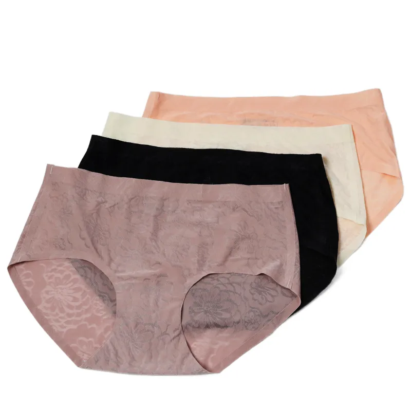 Sexy Panties Women′s Set Panties Solid Female Underwear MID-Rise Silky Ladies Briefs Comfort Seamless Panties