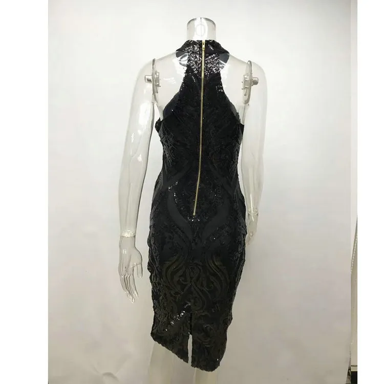 Sexy Summer Women′s Sequined Party Dress