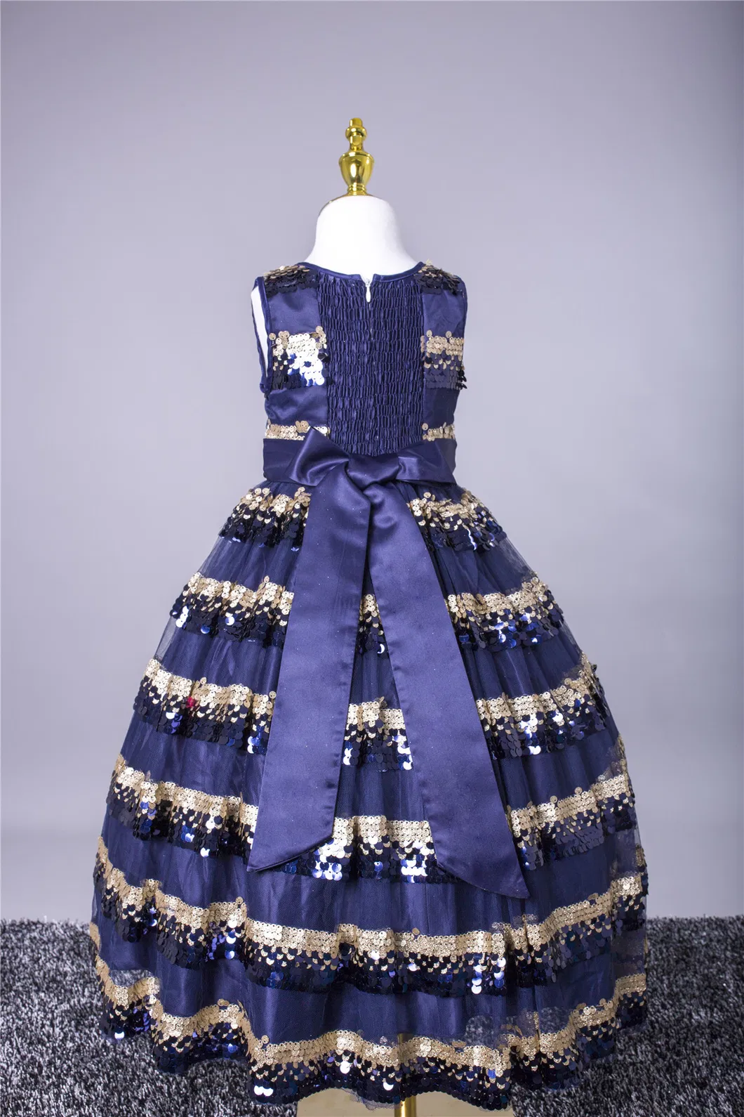 Striped Sleeveless Patchwork Sequined Summer Kids Clothing