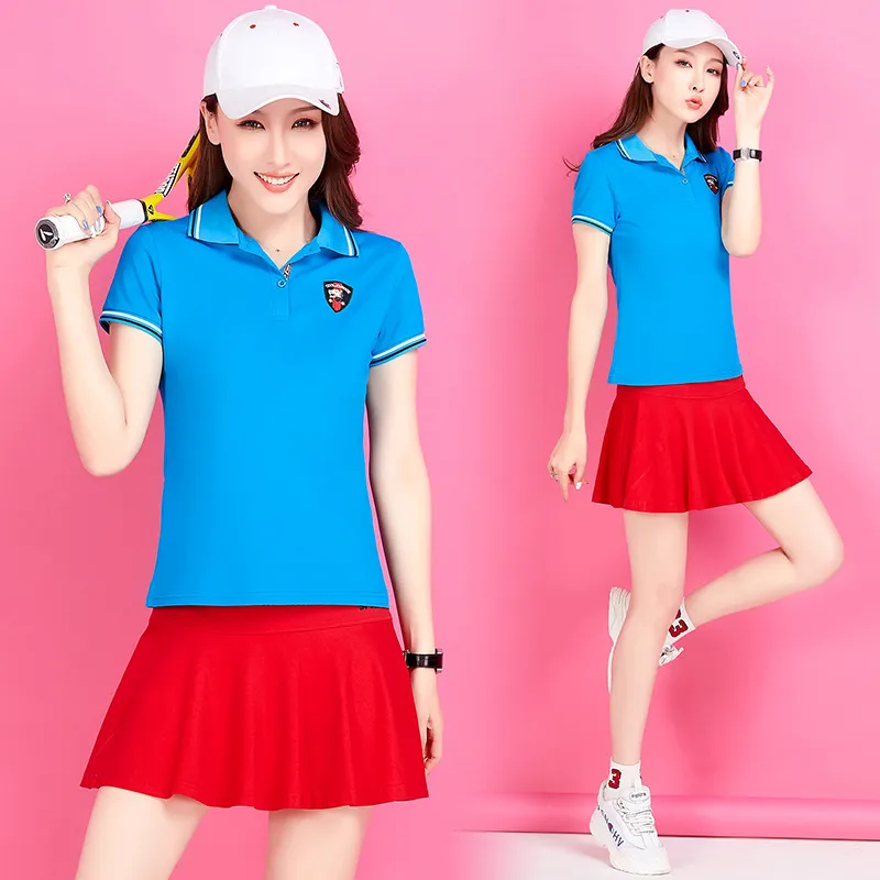 Summer Slim Badminton Jersey Women′s Short-Sleeved Tennis Jersey