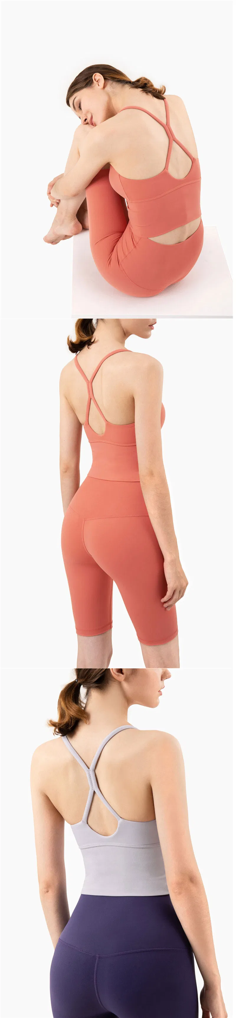 Supplier European and American Sexy Small Suspenders, Water Drop Beauty Back Fitness Sports Underwear Nude Yoga Bra