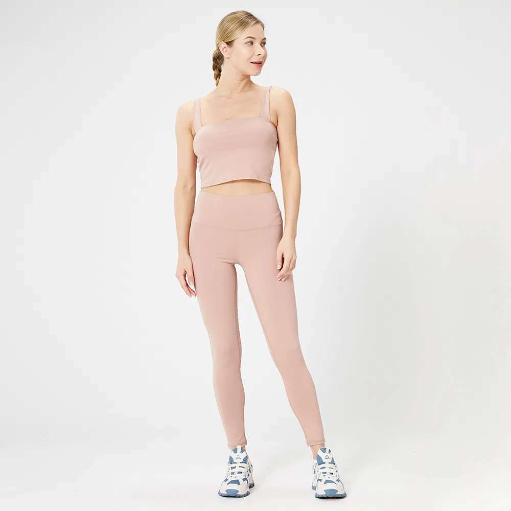 The New 2021 Nylon Material Pink Yoga Suit