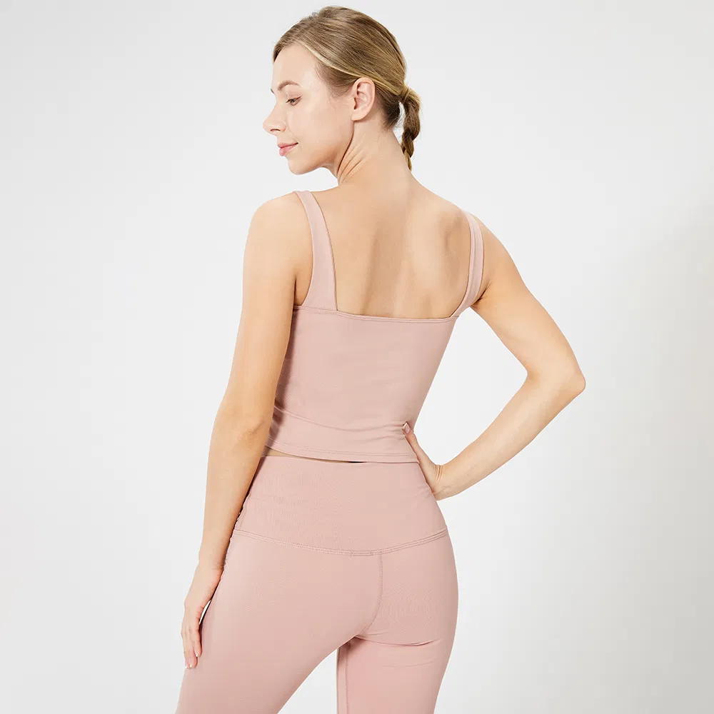 The New 2021 Nylon Material Pink Yoga Suit