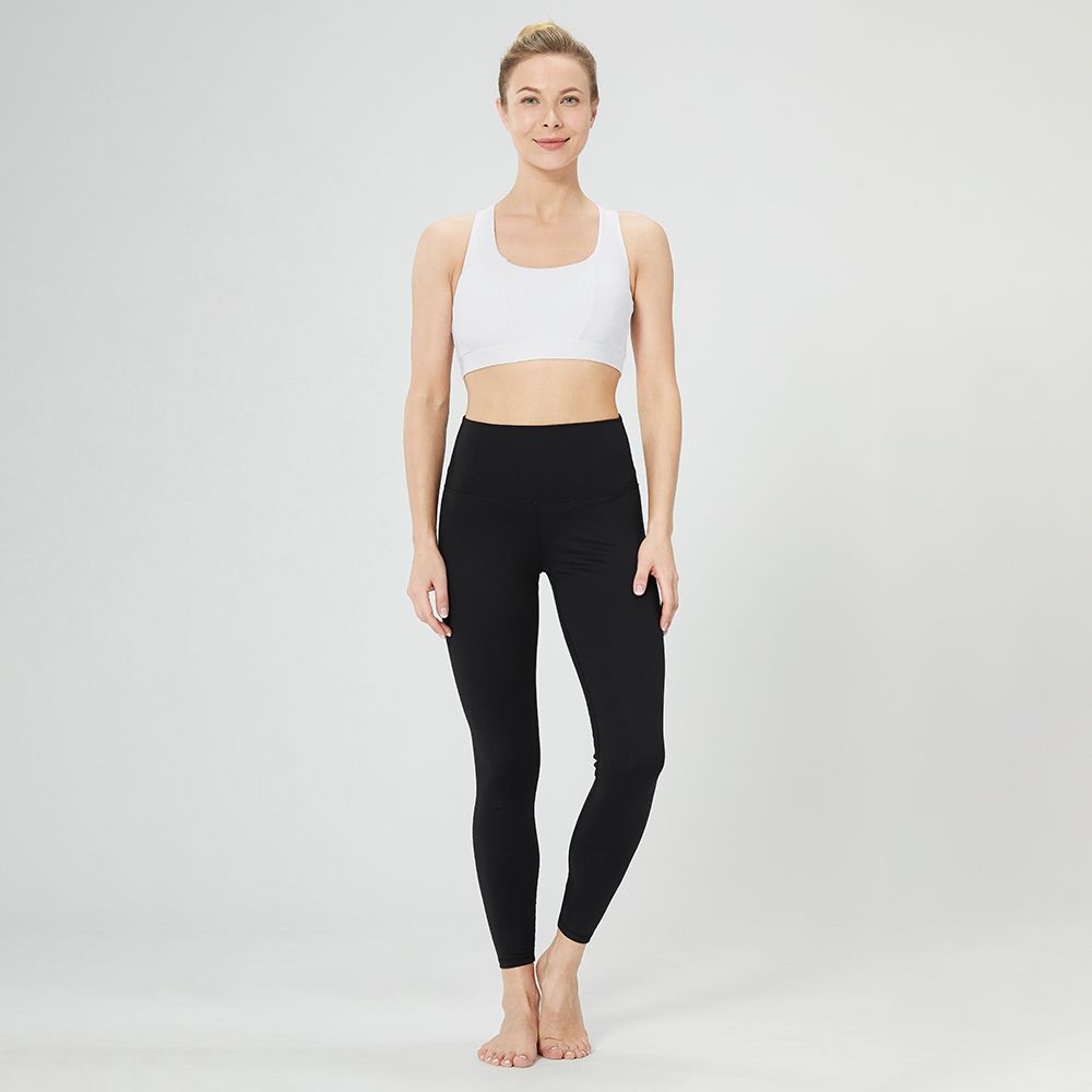 Top Fashionable Orange Yoga Suit Black Nylon Materials