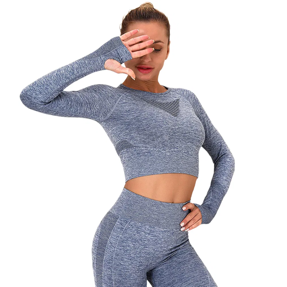 Trend Custom Black Lumbar Long Sleeve Seamless Yoga Top