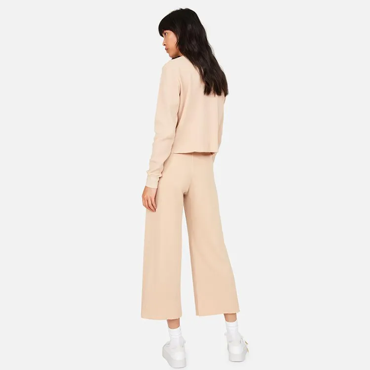 Waffle Women Cotton Pants Sustainable Women Wide Leg Pant Organic Cotton Sweatpants Waffle Cotton Pants Ladies Wide Leg Pants