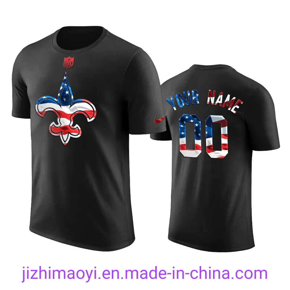 Wholesale Custom Saints Michael Thomas Drew Brees Cameron Jordan Alvin Kamara Marshon Lattimore Ryan Ramczyk Demario Davis Football Sublimation T-Shirts