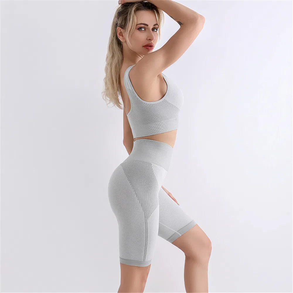 Wholesale Custom Seamless Short Sleeve Bodysuit Casual Yoga Set Women Yoga Suit Sexy Corp Sports Wear