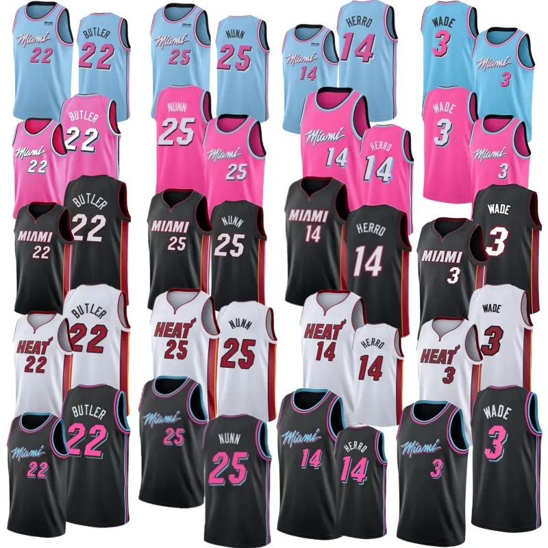 Wholesale Jersey Heat 14 Hiro #25 Nunn #22 Butler #3 Wade Basketball Jersey