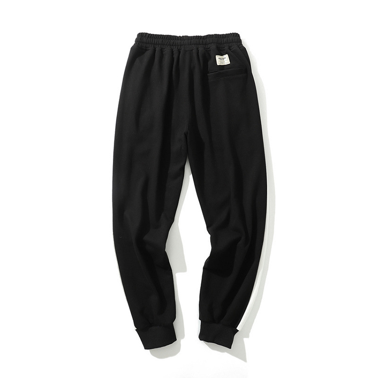 Wholesale Sweatpants Elasticized Drawstring Waist Contrast Side Stripes Ribbed Trim Track Pants for Mens
