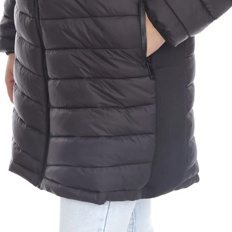 Wine Color Stand Colar Full-Front Zipper Women Long Jacket