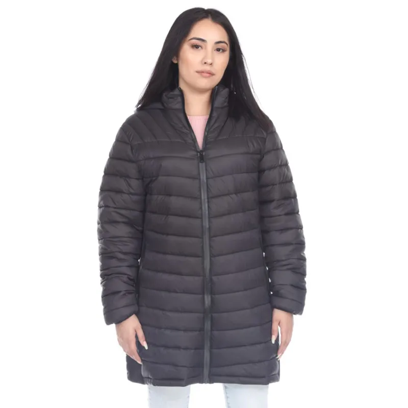 Wine Color Stand Colar Full-Front Zipper Women Long Jacket