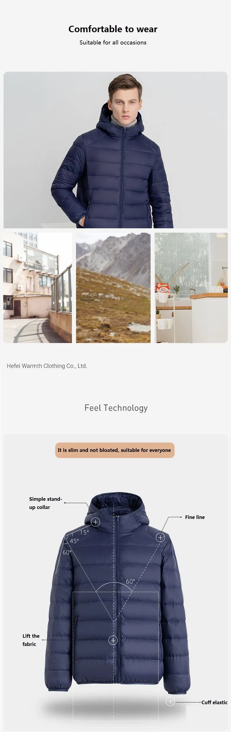 Winter Fashion Mens Down Puffer Jacket for Men&Women