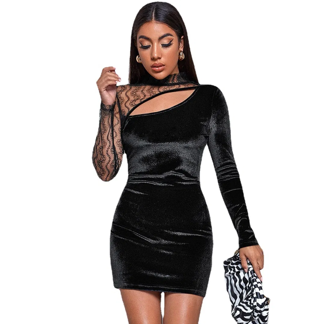 Women Cultivate One′ S Morality Nightclub Sexy Gauze Sleeve Dress