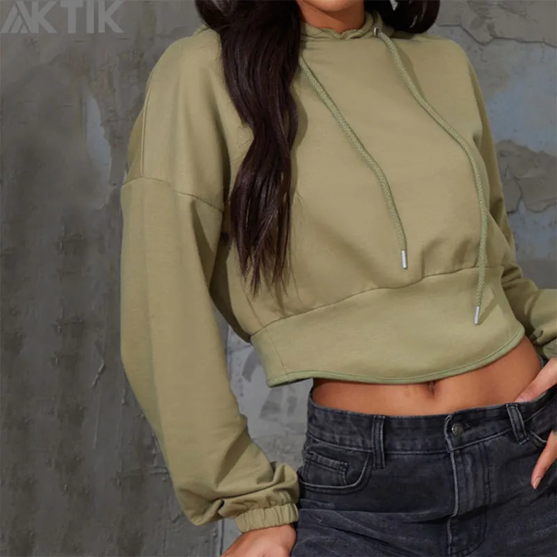 Women′s Cropped Hoodie Women Active Wear Crop Hoodies