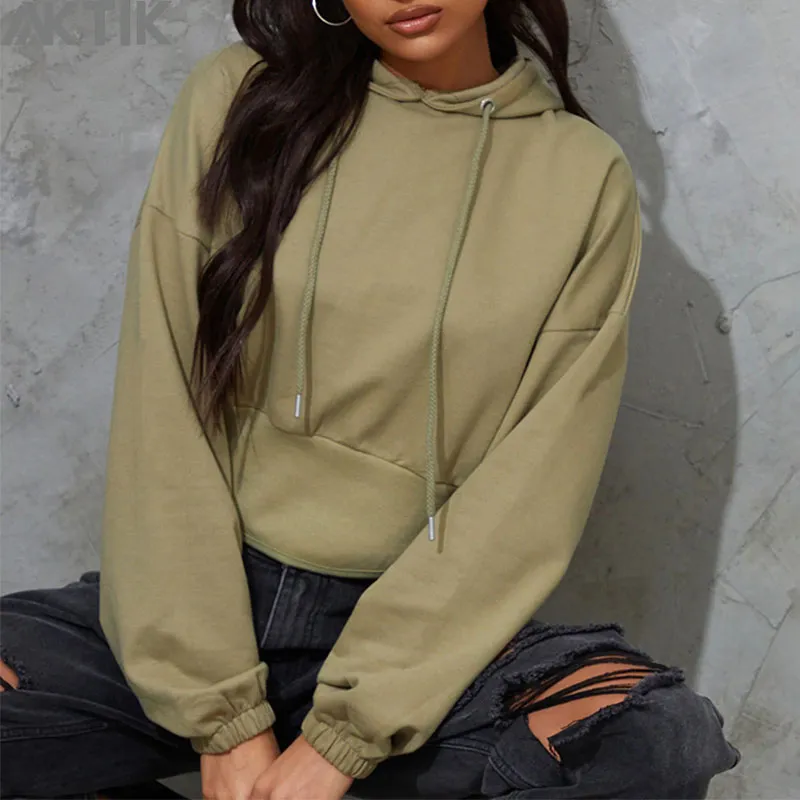 Women′s Cropped Hoodie Women Active Wear Crop Hoodies