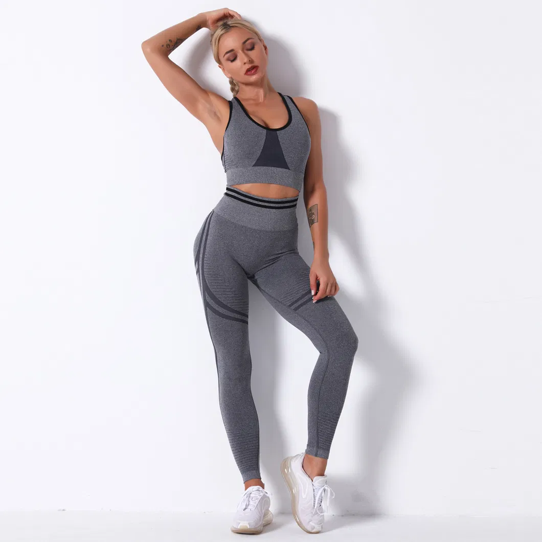 Women Seamless Yoga Sets Gym Sleeveless Workout Suits Sports Bras Padded Leggings Fitness for Ladies Tracksuits Wear
