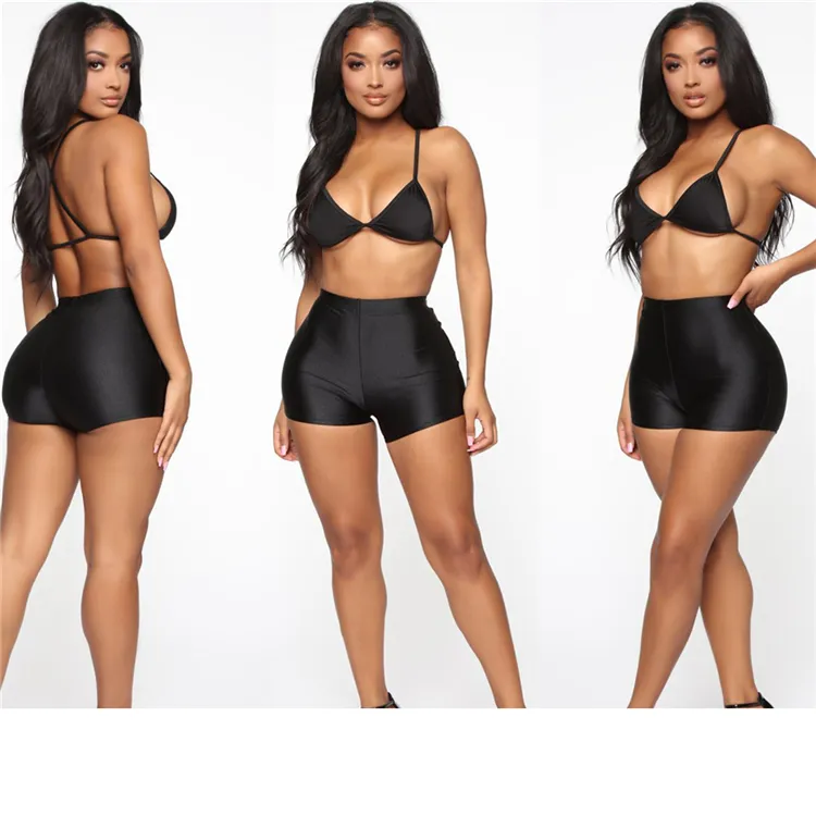 Women Solid Casual Comfortable Leggings Fitness Bike Soft Skinny Slim Stretchy Cotton Spandex Workout Short