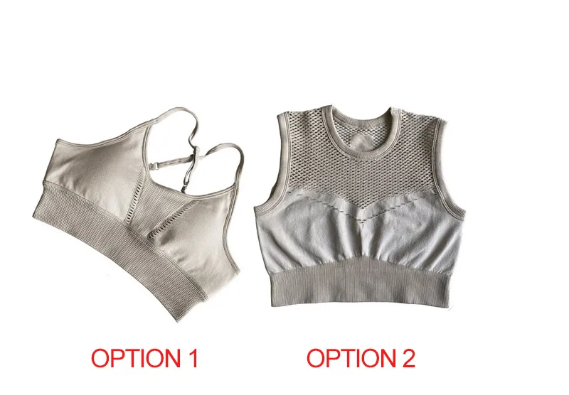 Women Sports Bra Fitness Tops Mesh Yoga Bra Solid Quick Dry Padded Seamless Gym Crop Top Push up Vest