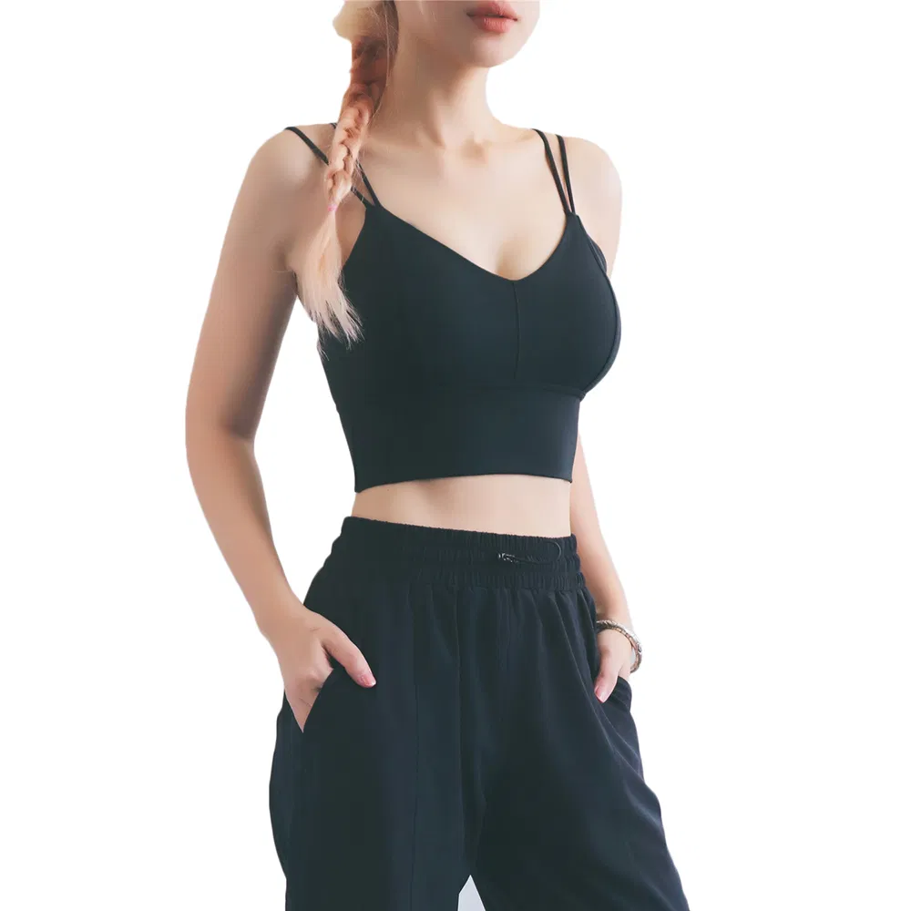 Womens Custom Good Push up Vest Strappy High Impact Sports Bras